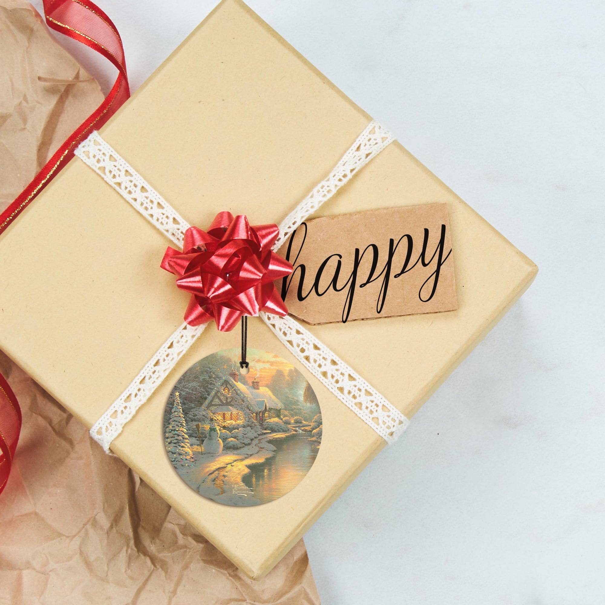 Thomas Kinkade Studios (Christmas Evening) StarFire Prints™ Hanging Glass Print SPCIR457